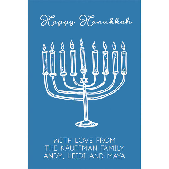 Sketched Menorah Gift Stickers